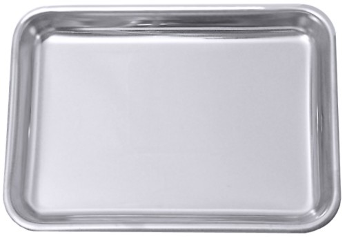 Auslegebecken aus Edelstahl 18/10, matt poliert, mit abgerundeten Ecken, hergestellt auf Original VDN-Werkzeugen, schwere Qualität Länge: