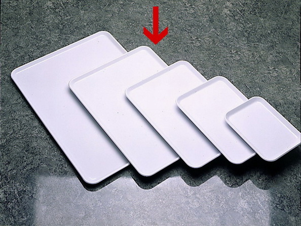 Serviertablett  BASIC weiß, Maße: 420 x 300 x 12 mm, stapelbar, aus SAN Kunststoff