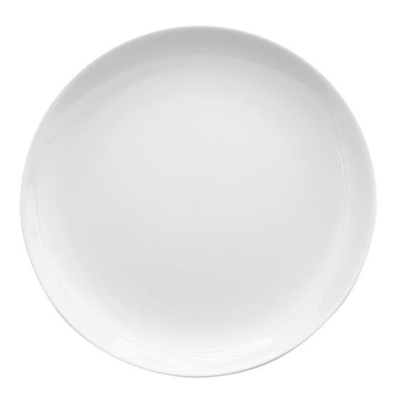 Teller flach coup 30 cm - Form: Universo - weiss, - aus Porzellan. Hersteller: Eschenbach. "Made in, Germany".