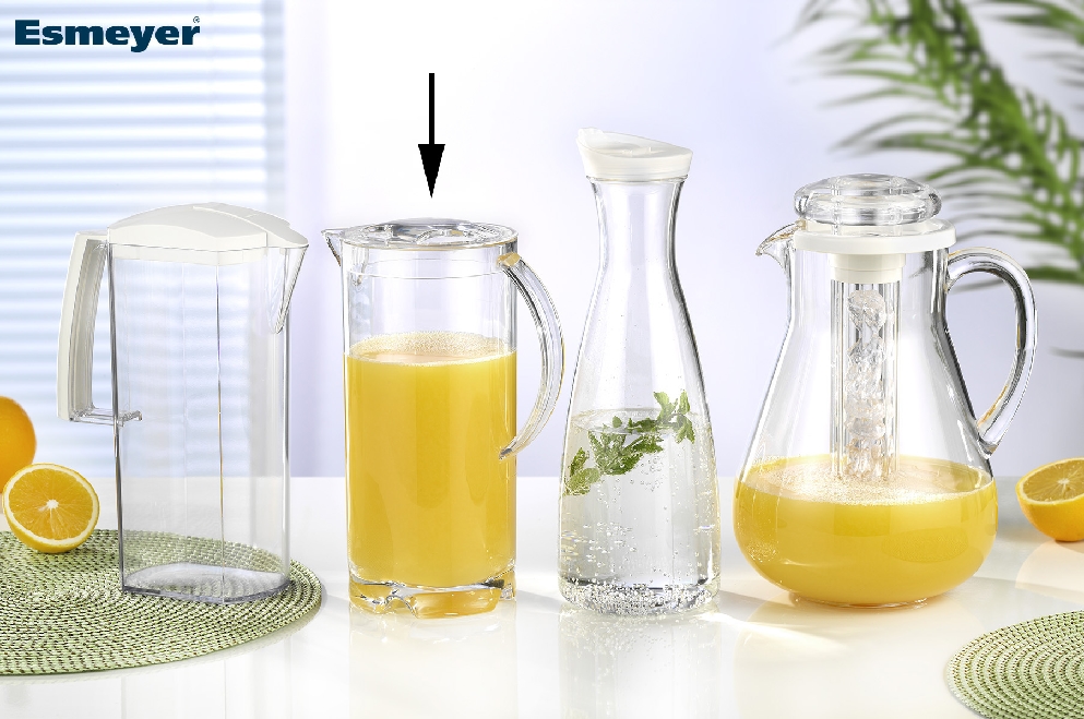 Saftkanne LISA, Inhalt: 2,0 Liter, Höhe: 260 mm, Durchmesser: 165 mm, transparenter Kunststoff.