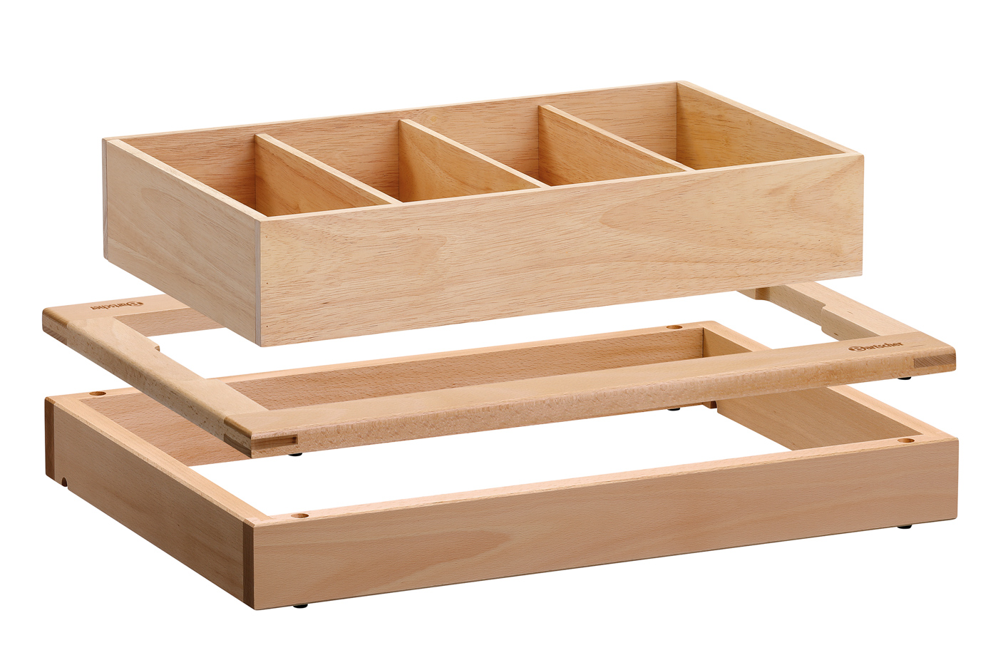 Bartscher Buffet-System Set BKA4 | 1 Besteckkasten, 4-geteilt ,1 Basisrahmen ,1 Abschlussrahmen | Maße: 58 x 40,5 x 96 cm.
