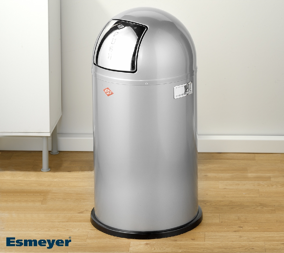 Wesco PUSHBOY , Inhalt: 50 Liter, Material: Hochwertiges Stahlblech pulverbes- schichtet, Einsatz: Edelstahl.