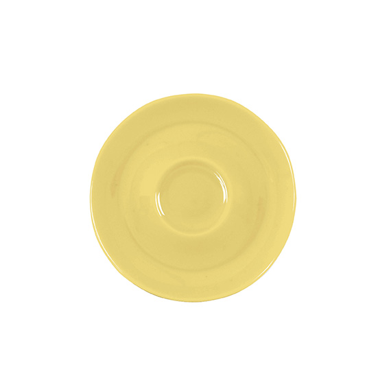 Untertasse 14,5 cm Spiegel mitte - Form: Baristar, - Dekor 79923 hellgelb - aus Porzellan., Hersteller: Eschenbach. "Made in