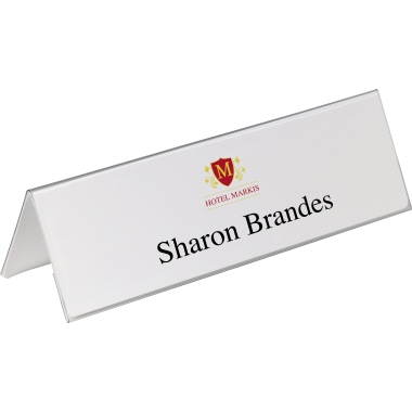 DURABLE Tischnamensschild 297 x 105/210 mm (B x H) Hartfolie transparent 25 St./Pack.