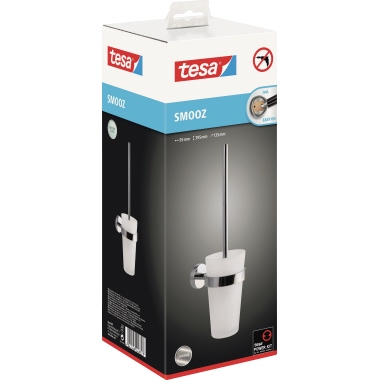tesa® WC-Garnitur SMOOZ 9,5 x 39,5 x 13,5 cm (B x H x T) Metall chrom/weiß