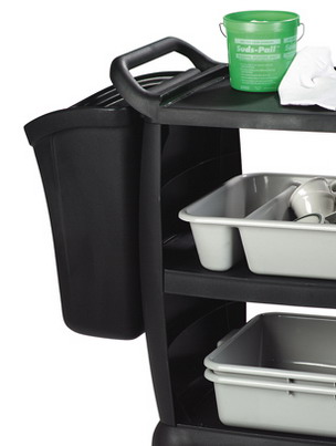 Carlisle Abfallbehälter für Servierwagen Polycarbonat, schwarz Maße: 58,5 x 49,5 x 31 cm