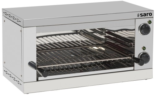 SARO Salamander Modell ATHENA Made in Europe - Material: Komplett aus Edelstahl (poliert), Grill: vernickeltes Eisen,