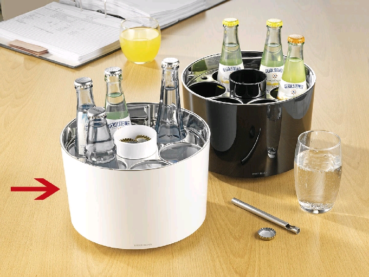 APS Konferenzkühler STAR, inkl. Kühlakku, Farbe: weiß, Durchmesser: 230 mm, Höhe: 150 mm, mit 6 Öffnungen (6,7cm),