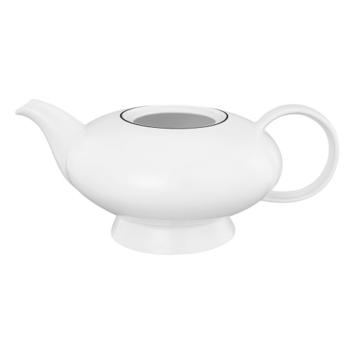 Seltmann Unterteil zur Teekanne 1,25 ltr, rund, Form: Lido, Dekor: 10826 Black Line, hohe Kantenschlagfestigkeit, Made in Germany