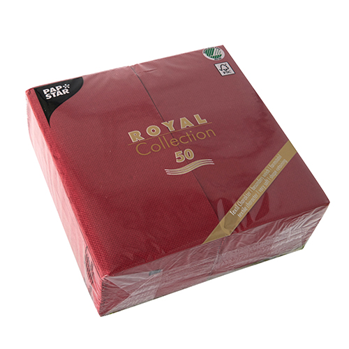 50 Servietten "ROYAL Collection" 1/8-Falz 40 cm x 40 cm bordeaux von PAPSTAR