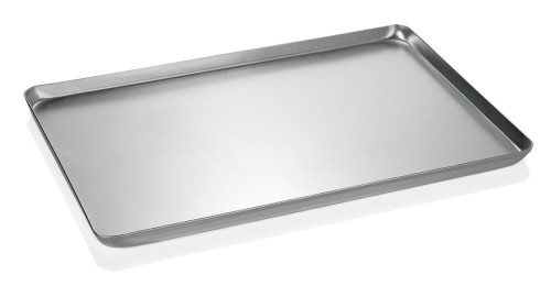 Backblech/Ausstellblech. Aluminium. gebeizt, Rand umgelegt, nahtlos gezogen. Maße: 48 x