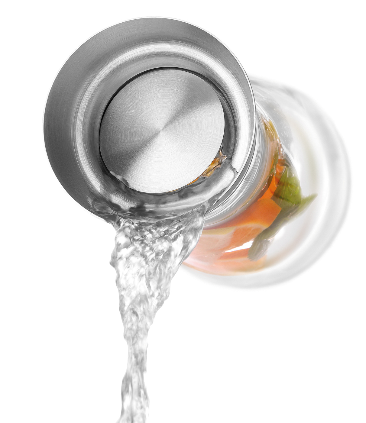 Bartscher Glaskaraffe 0,75L | Deckel-Deckel mitAusgießmechanik ,Automatische Verschlussklappe |Maße: 10 x 10 x 29,5 cm. Gewicht: 0,61 kg