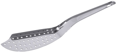 Fischwender aus Edelstahl 18/0, hochglänzend, fugenlos, mit Aufhängeöse, 5 mm Lochung, mittelschwere Qualität Schaufelmaß: 15