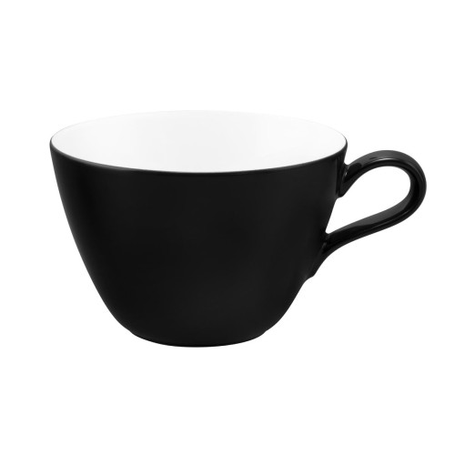 Seltmann Milchkaffeeobertasse 0,37 l, rund, Form: Life, Dekor: 25677 Fashion glamorous black, hohe Kantenschlagfestigkeit, Made in Germany