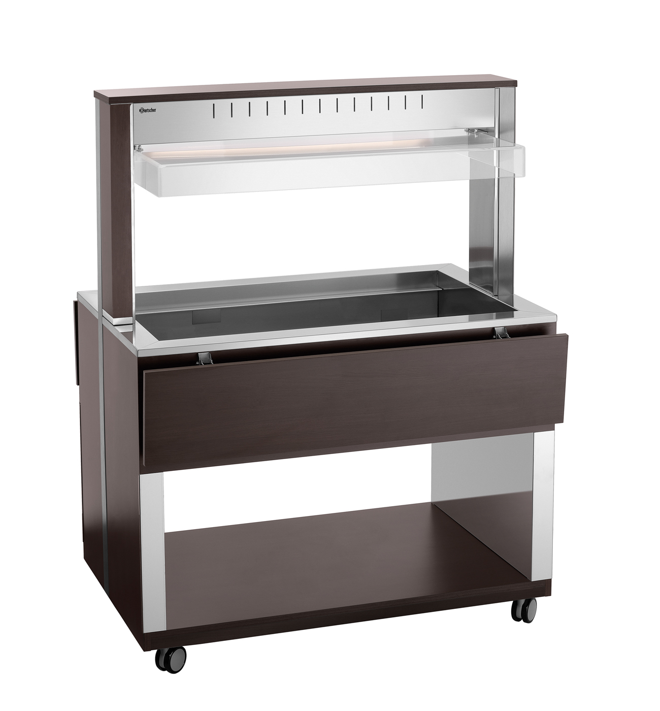 Bartscher Buffetwagen W3110-200W |Temperaturbereich von: 30 °C | Maße: 117 x 125 x151,0 cm. Gewicht: 110,6 kg