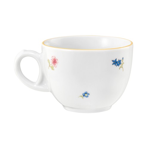Seltmann Obere zur Kaffeetasse 0,22 l Tulpe, rund, Form: Community, Dekor: 57387 Streublume gelbe Linie, hohe Kantenschlagfestigkeit