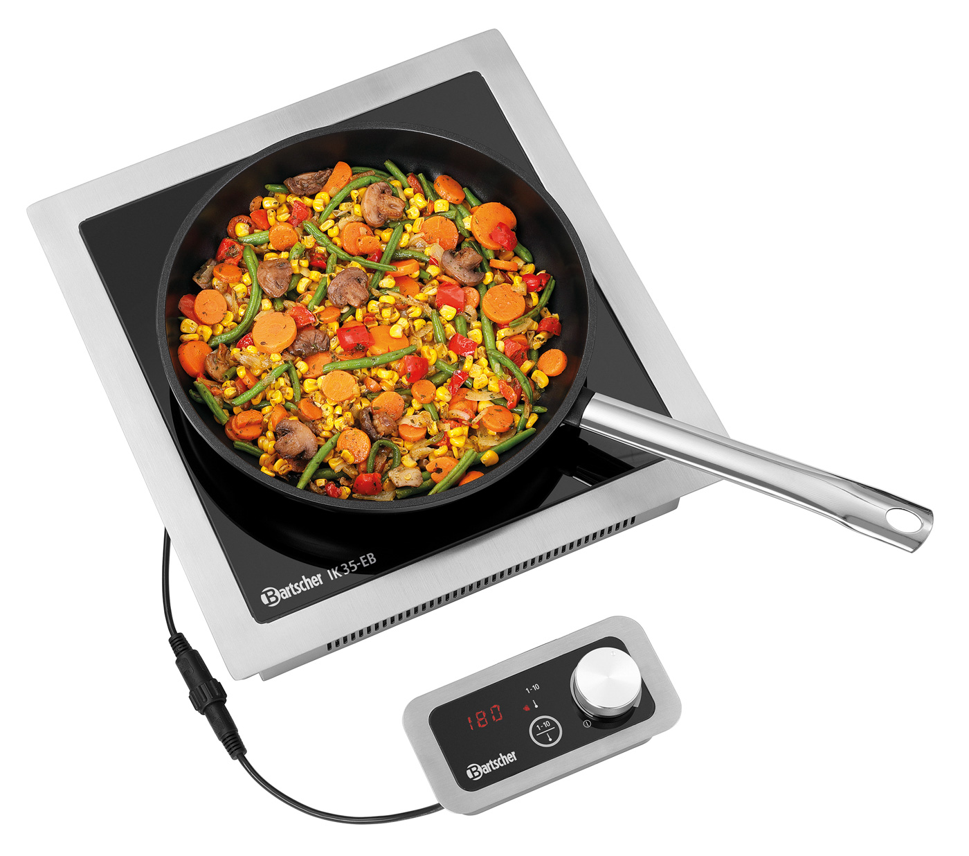 Bartscher Einbau-Induktionskocher IK 35-EB |Anzahl Temperaturstufen: 10 | Maße: 37 x 39 x 11,8cm. Gewicht: 6,5 kg