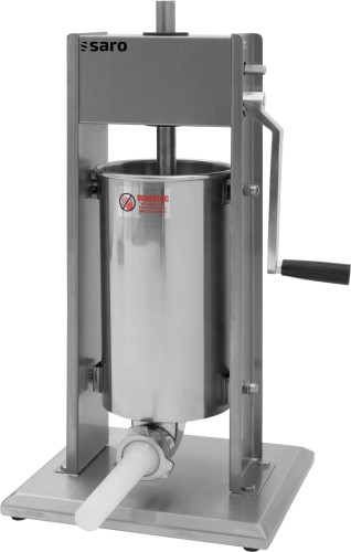 SARO Wurstfüller Modell WFV 7 - Material: (Gehäuse und Zylinder) Edelstahl, (Druckplatte) Kunststoff - Präzisionsgetriebe - Inklusive 4