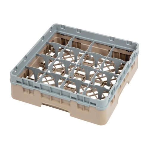 Cambro Gläserspülkorb beige mit 16 Fächern max Glashöhe 9,2cm. Dieser Gläserspülkorb bietet optimalen Schutz für Ihre
