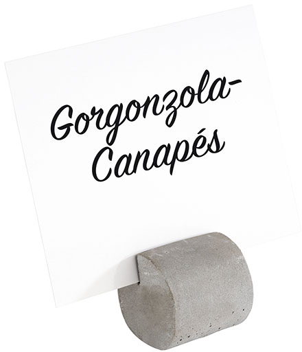 Kartenhalter, 4er Set 3 x 3 cm, H: 3 cm Beton inklusive 30 Beschriftungskarten 10 x 8 cm (15x weiß und 15x schwarz) nicht