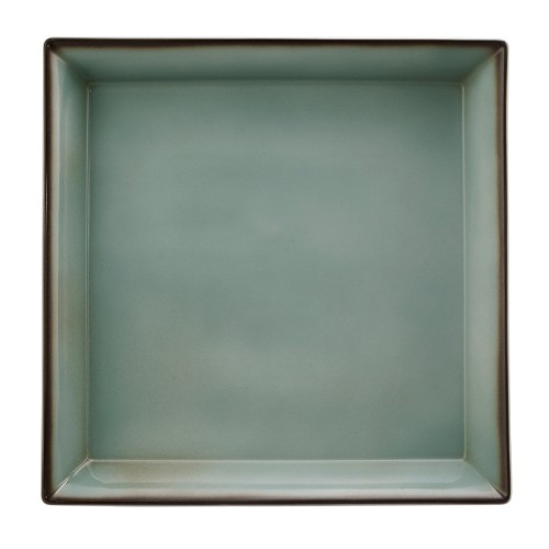 Seltmann Bowl 5180 35x35x5 cm, eckig, Form: Buffet-Gourmet, Dekor: 57123 türkis, hohe Kantenschlagfestigkeit, Made in Germany