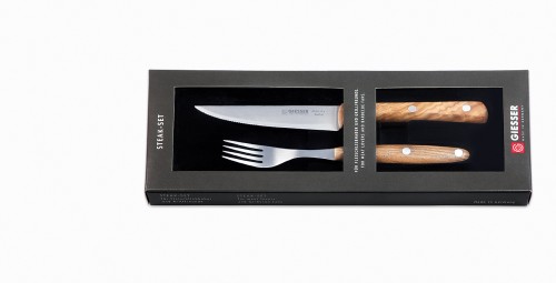 Steakbesteck, 2-tlg. mit Olivenholzgriffen Giesser - Made in Germany