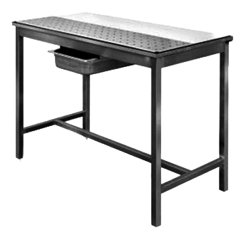 SARO Auspack-/Entleerungstisch 1200x600 mm Made in Europe - Hergestellt aus AISI 304 - Mit 4 Abflusskanten und rautenförmigen Boden für
