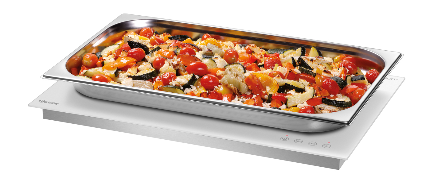 Bartscher Warmhalteplatte WP230S-EB 1/1 |Gastronorm: 1/1 GN | Maße: 54,5 x 34 x 4,5 cm.Gewicht: 2,8 kg