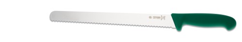 Aufschnittmesser 28 cm, Wellenschliff, grün Giesser - Made in Germany