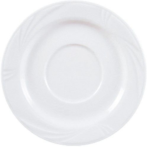 Arcadia Suppenuntertasse 16,5cm, aus weißem Porzellan, von caterado. Made in Europe