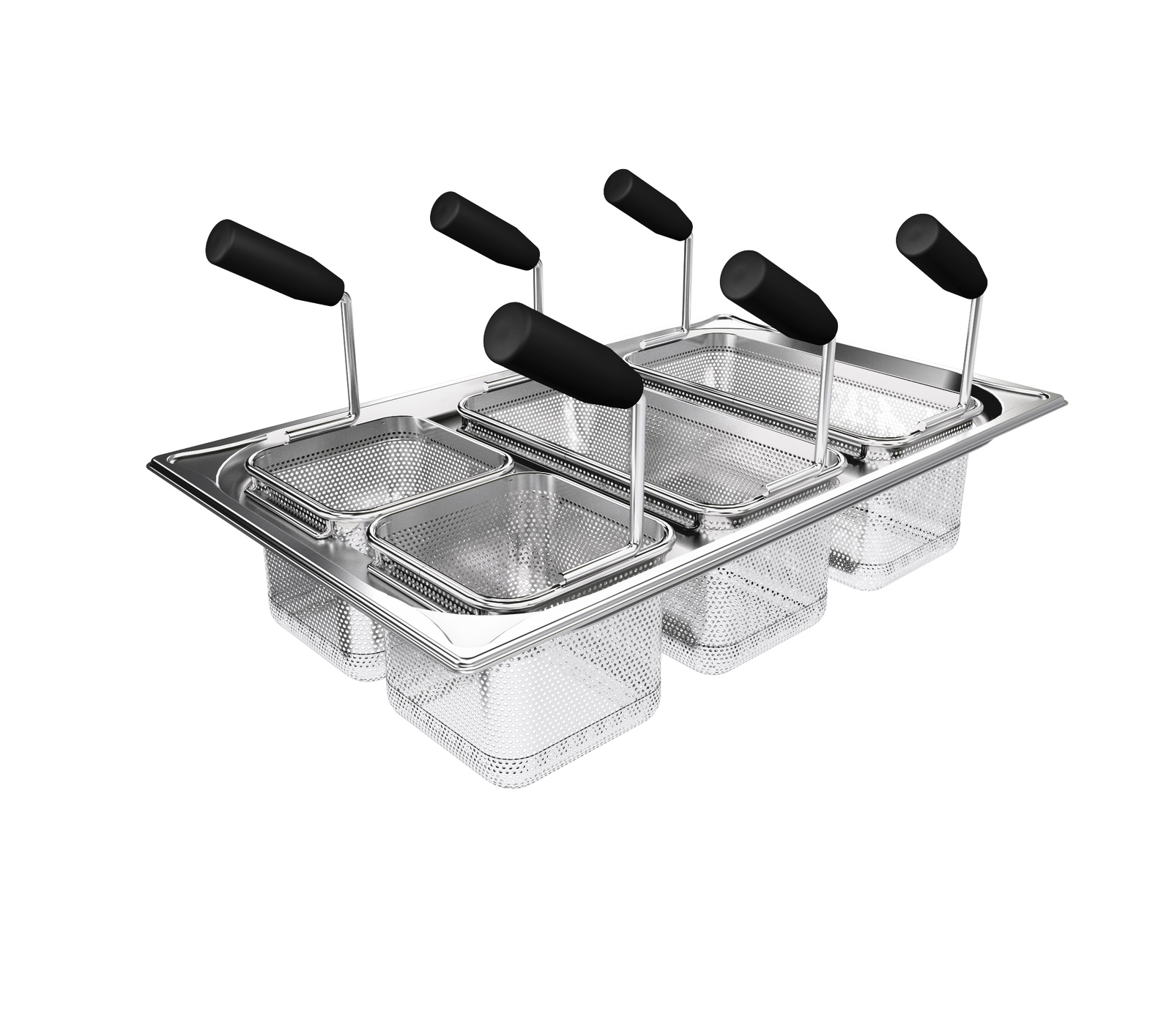 BLANCO Pastakorbsatz, Körbe mit isolierten Griffen und Einlegerahmen, 2 Körben: ca. GN 1/3-100 und, 2 Körben: ca. GN 1/6-100