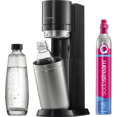 Sodastream Wassersprudler DUO Titan 15,8 x 44 x 31cm (B x H x T) inkl. je 1 x 1 l Glasflasche (Fülllinie 0,84 l), 1 l Kunststoffflasche