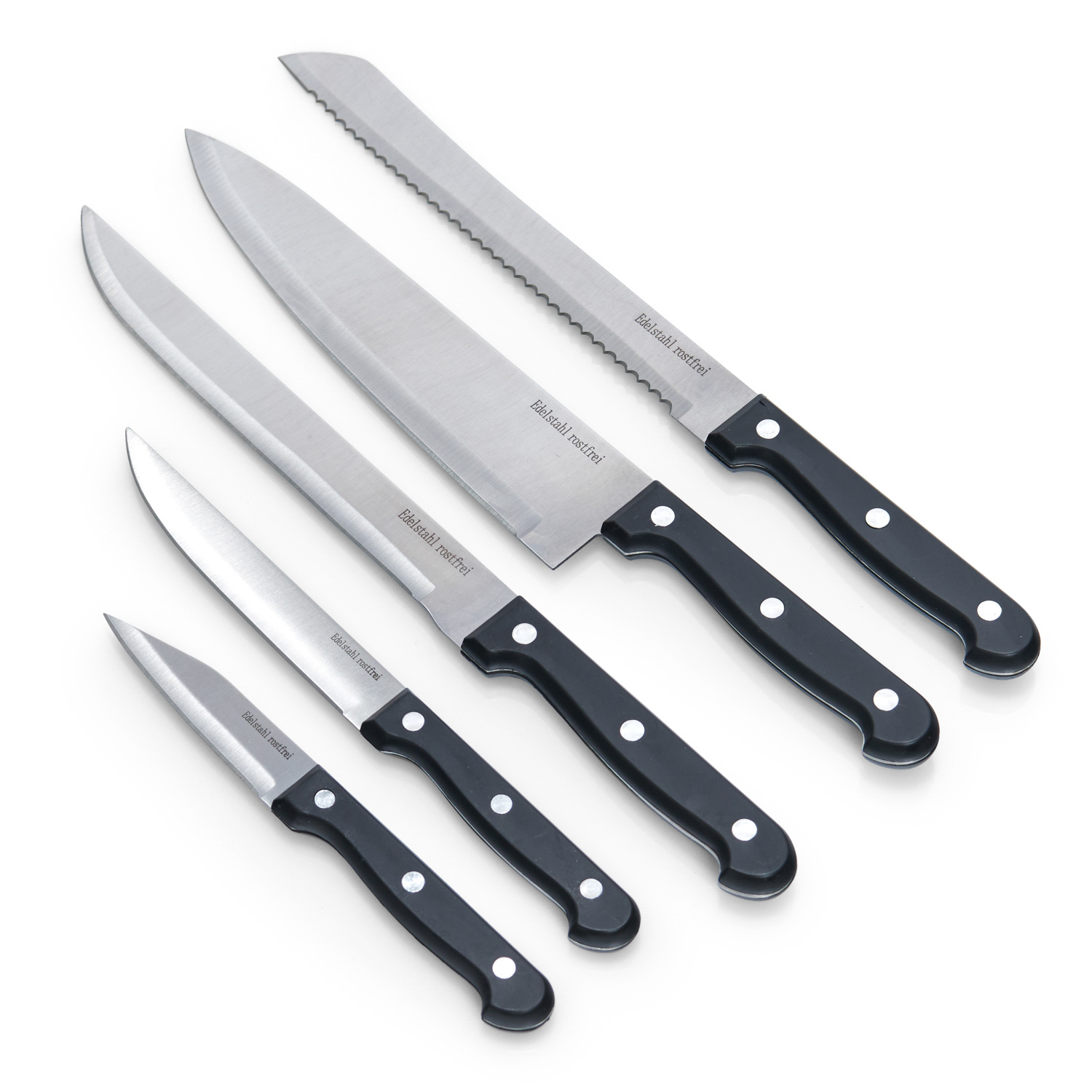 Messerblock-Set, Kunstoff; Edelstahl gebürstet, Kunststoff/Edelstahl, Ø11x22 cm. Farbe: schwarz. Dieser Messerblock wurde aus robustem Kunststoff