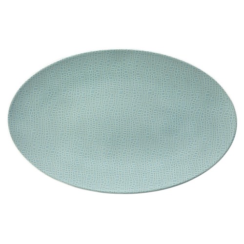Seltmann Servierplatte oval 40x26 cm, oval, Form: Life, Dekor: 25674 Fashion green chic, hohe Kantenschlagfestigkeit, Made in Germany