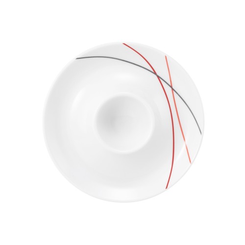 Seltmann Eierbecher mit Ablage, rund, Form: Community, Dekor: 57402 Red Line, hohe Kantenschlagfestigkeit, Made in Germany
