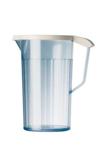 Roltex Krug, antibakteriell mit 1,1 Liter Füllvermögen in klarer Farbe mit blauer Tönung, Durchmesser: 16,5cm, Höhe: 19cm