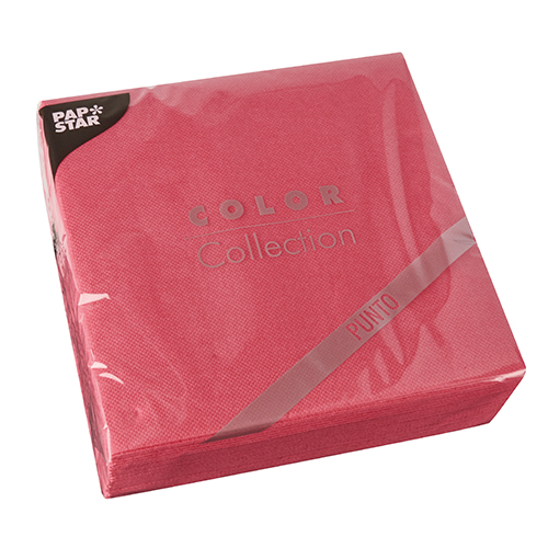 30 Servietten, 2-lagig "PUNTO" 1/4-Falz 38 cm x 38 cm fuchsia mikrogeprägt von PAPSTAR