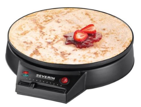 Severin Crêpes Maker CM 2198, inklusive Teigspatel und Crêpeswender aus Holz. Durchmesser: 30 cm.