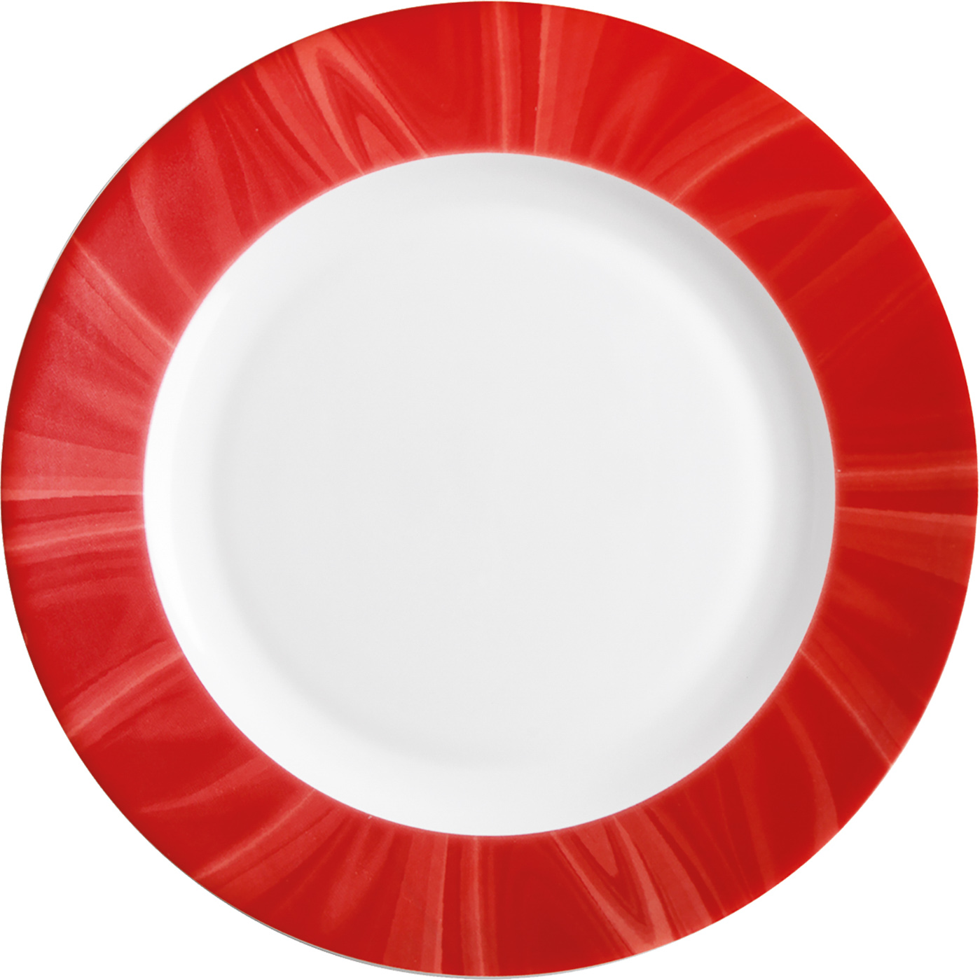 Dessertteller NATURA mit rotem Muster Durchmesser 19,5 cm, aus Opalglas. Von Bormioli Rocco.