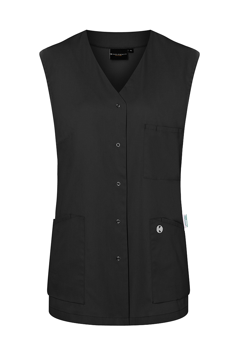 Ärmelloser Damenkasack Essential, aus nachhalt. Material , 65% GRS Cert. Rec. Polyester / 35% Convent. Cotton - Gr. 36 - aubergine - von