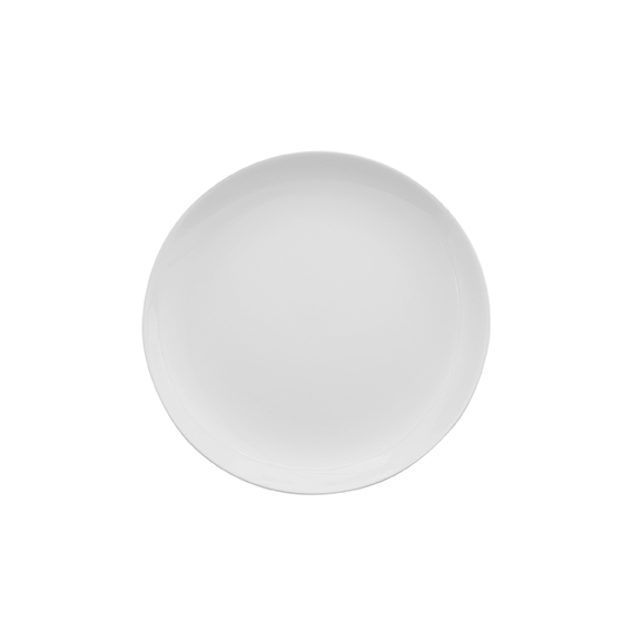 Teller flach coup 21 cm - Form: Baristar - weiss, - aus Porzellan. Hersteller: Eschenbach. "Made in, Germany".