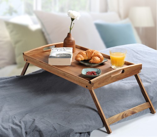 Kesper Servier- & Betttablett mit Klappfüßen, Akazie, FSC