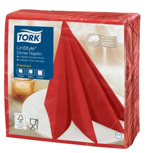 Tork Linstyle® Dinnerserviette Rot Premium Rot