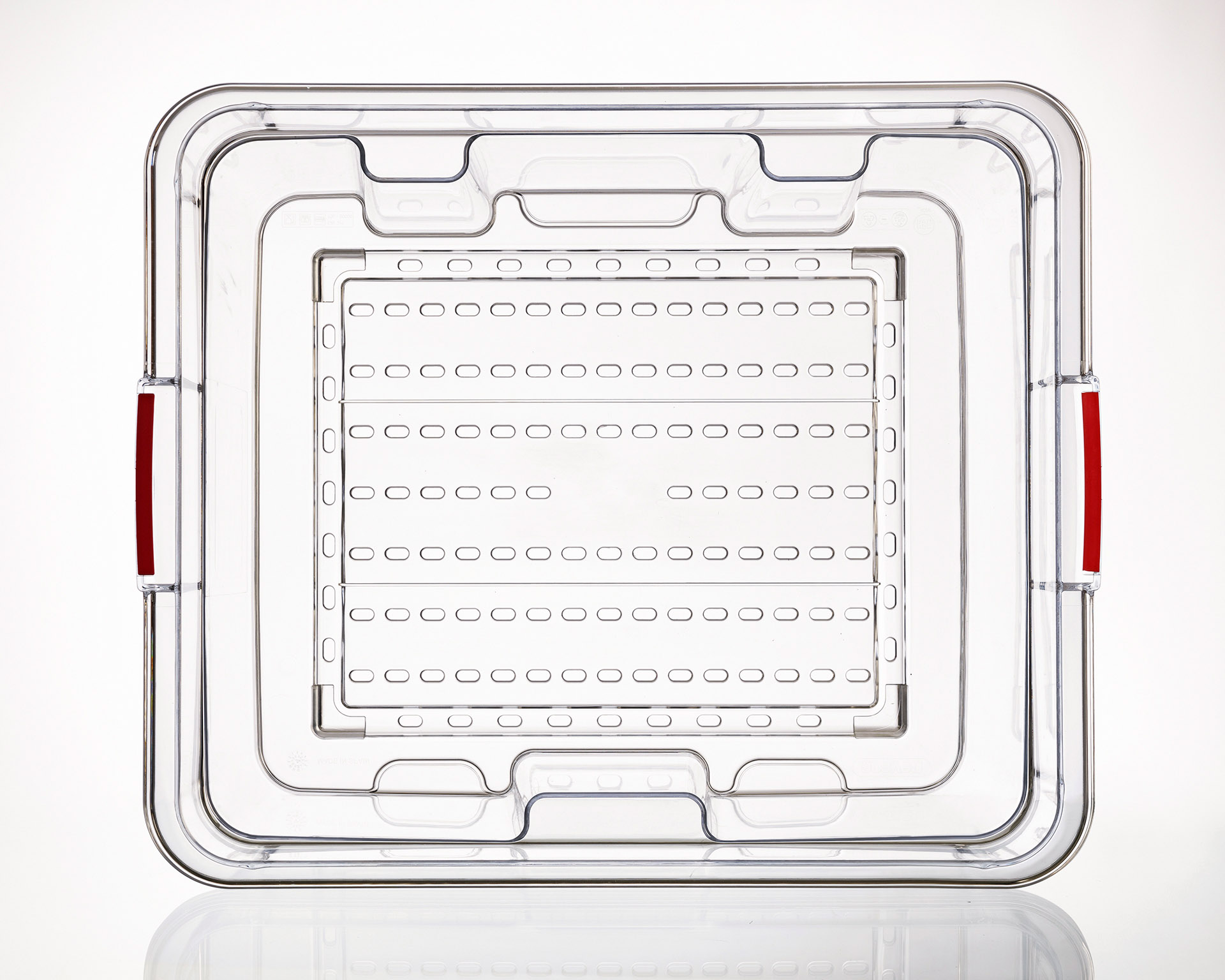 ARAVEN perforierter GN 2/1 Lebensmittelbehälter aus ABS Kunststoff, 380mm Höhe und 90 Liter Fassungsvermögen