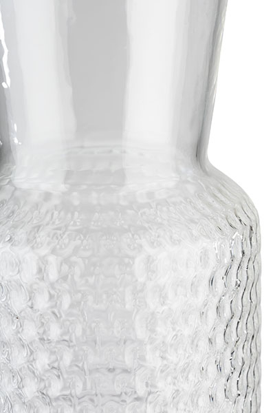 Glaskaraffe -DOTS- Ø 8 cm, H: 27 cm, 0,9 Liter Glas, Deckel aus Kork spülmaschinengeeignet zerbrechlich Farbe: Transparent