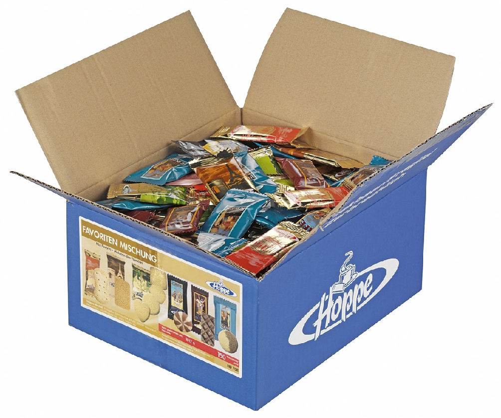 Hoppe Gebäckmischung FAVORITEN-MISCHUNG, Inhalt: 150 Stck. à 7 g je Karton Jeder Keks einzeln hygienisch verpackt