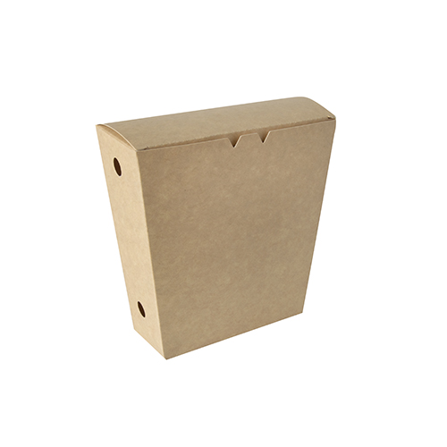 50 Pommes-Frites-Schütte, Pappe "pure" 4,3 cm x 14,5 cm x 11 cm braun mit Klappdeckel von PAPSTAR
