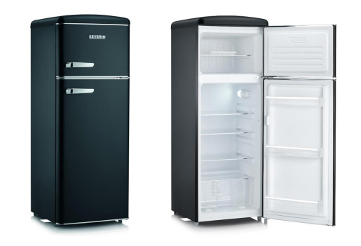 Kühl- Gefrierkombination RKG 8932, in Mattschwarz, Nutzinhalt 206 Liter, Höhe 144cm, Breite 57,5 cm, Tiefe 55cm