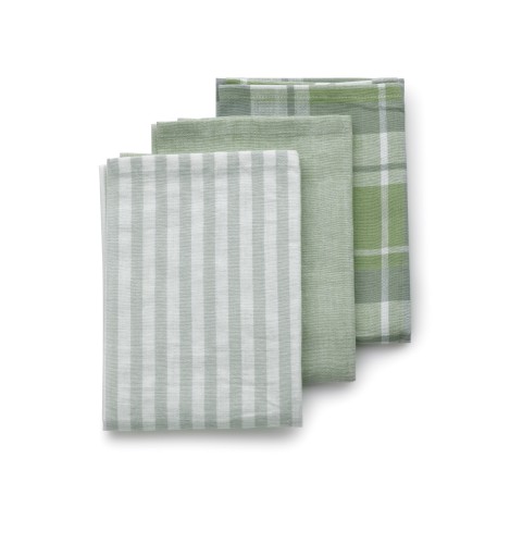 KELA Geschirrtuch Pasado 100%Baumwolle olivgrün 3tlg 65x45cm