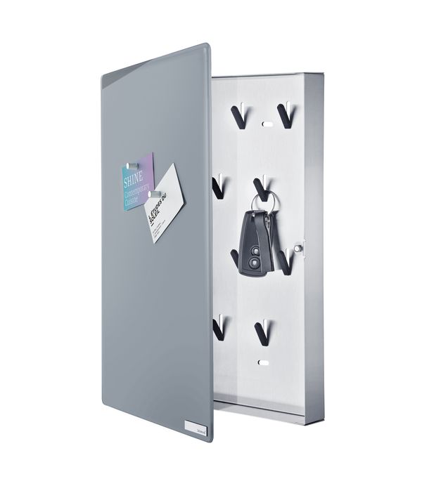 Blomus Schlüsselkasten / Glasmagnettafel, grau 